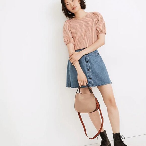 MADEWELL Floral Jacquard Puff-Sleeve Tee - Picture 2 of 8